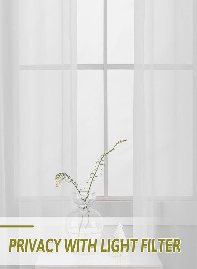 Phating Extra Long Sheer Curtains, Grommet Light Flitering High Ceiling Long Sheer Curtains for Two Story Room.(White, 1 Panel, 52"X120") - Image 3